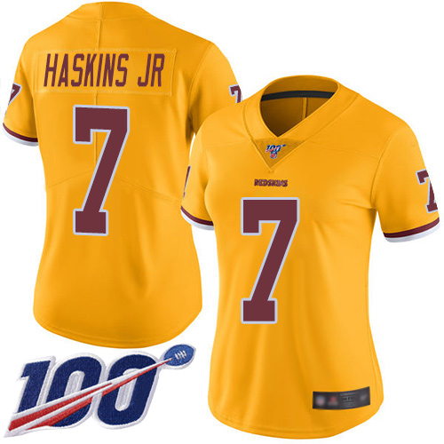 Washington Redskins Limited Gold Women Dwayne Haskins Jersey NFL Football #7 100th Season Rush